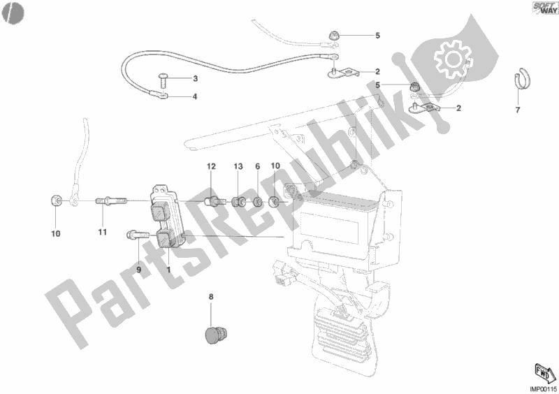 All parts for the Engine Control Unit of the Ducati Superbike 998 R 2002